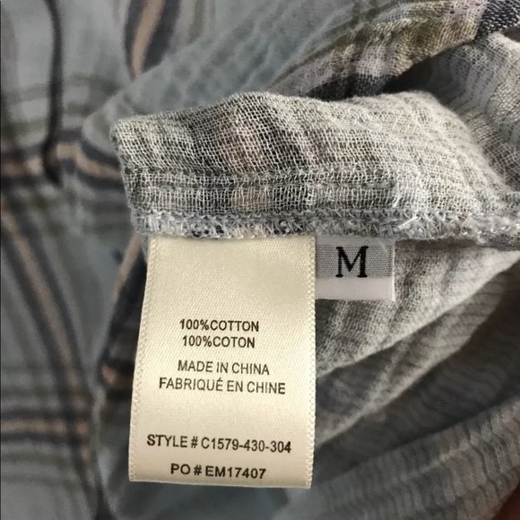 Cloth&Stone plaid cotton sleeveless button up NWOT - Picture 6 of 7